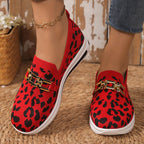 Damen Modische Slip-On Sneakers mit Animal-Print und komfortablem Fußbett R&B