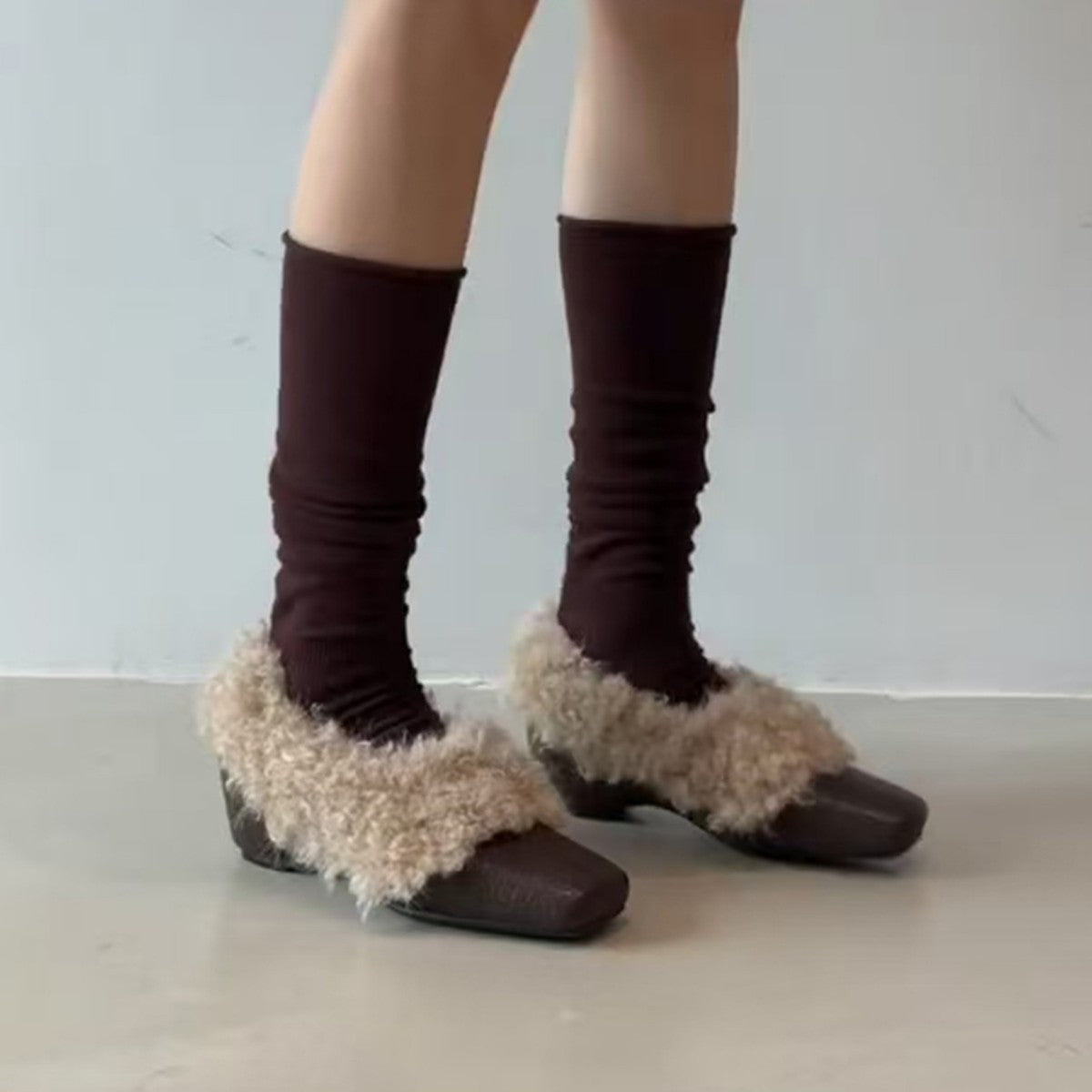 Damen Mokassins mit flauschigem Kragen und stylischem Design R&B