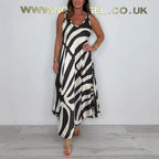 Damen Maxikleid mit modernem Muster und elegantem Schnitt R&B