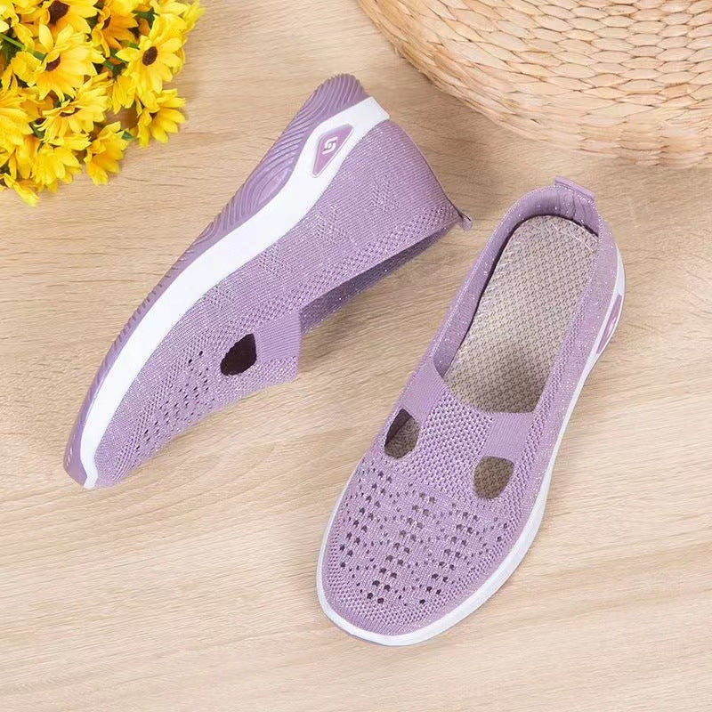 Damen Leichte und luftige Slip-On Sneakers mit elastischer Sohle R&B