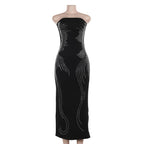 Damen Elegantes Bandeau-Minikleid mit funkelnden Akzenten R&B