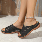 Damen Clogs mit floralem Lochdesign und rutschfester Sohle R&B