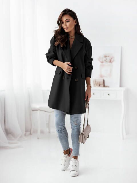 Damen klassischer Oversized-Blazer mit elegantem Revers R&B