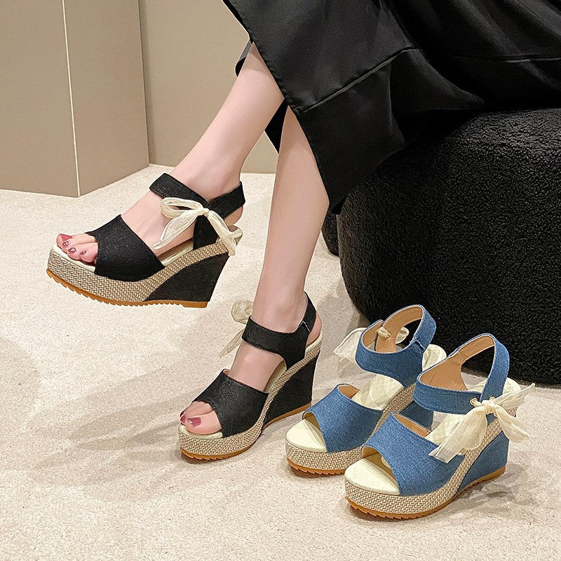 Damen Wedge-Sandalen mit modischem Riemchen und ergonomischer Sohle R&B