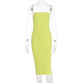 Damen Basic-Bodycon Kleid ohne Träger R&B