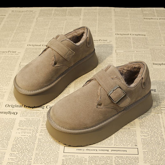 Damen komfortable Slipper mit praktischer Schnalle und weichem Innenfutter R&B
