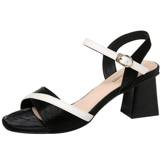 Damen Sandalen mit elegantem Blockabsatz und verstellbarem Riemendesign R&B