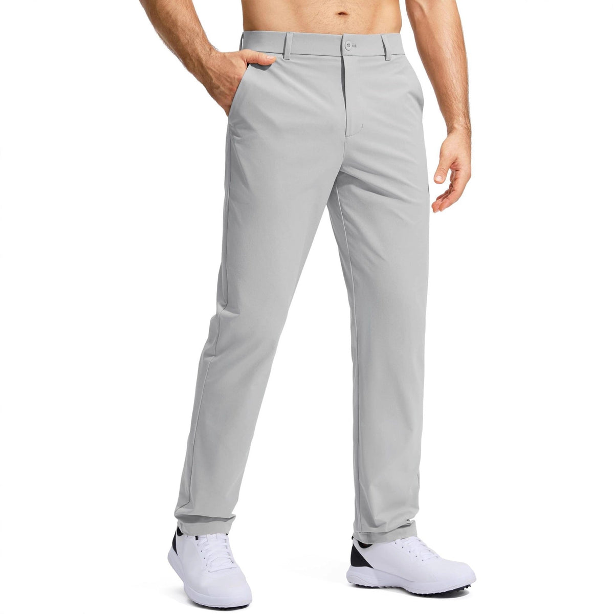 Herren nan elastische Golftwill-Hose mit geradem Schnitt, knitterfreiem Material und verdeckter Reißverschlusstasche R&B