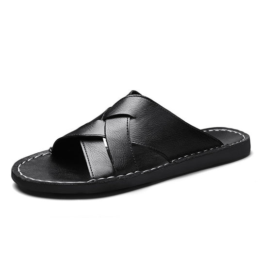 Herren Elegante und bequeme Leder-Sandalen mit verstellbarem Riemensystem R&B
