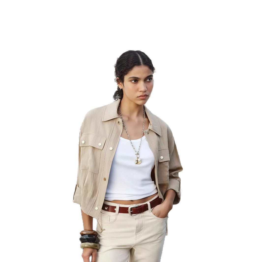 Damen leichte Oversize-Jacke mit praktischen Taschen R&B
