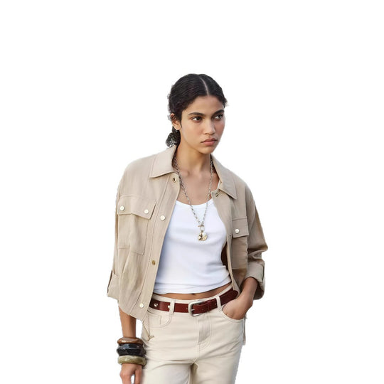 Damen leichte Oversize-Jacke mit praktischen Taschen R&B