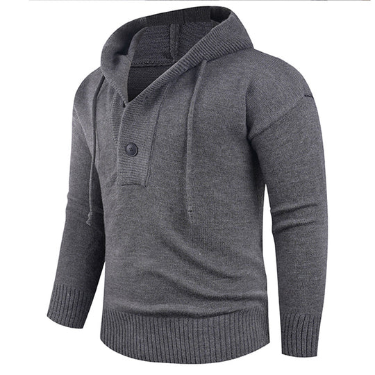 Herren modischer Kapuzenpullover mit Knopfdetail R&B