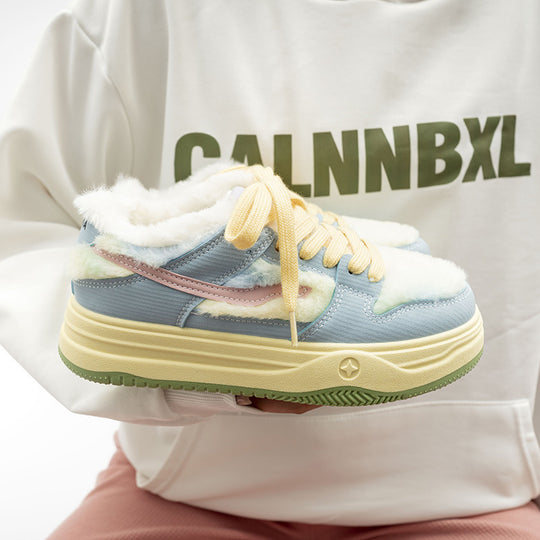Damen Plattform Sneakers mit flauschiger Innensohle R&B