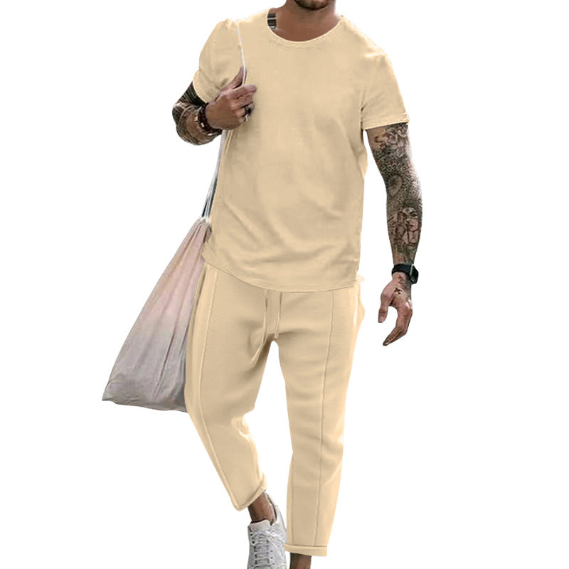 Herren sportliches Set aus hochwertiger Baumwolle mit funktionalem Design und atmungsaktiver Struktur R&B