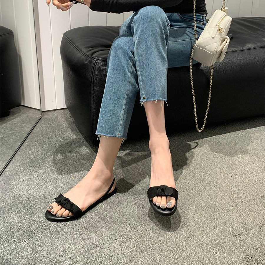 Damen Elegante und bequeme Sandalen mit dekorativem Schleifenakzent R&B