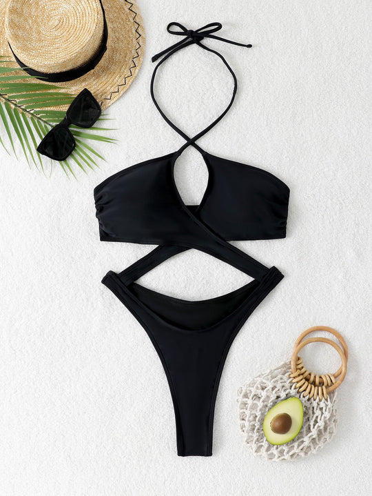 Damen Glänzender Triangel-Bikini R&B