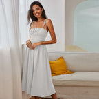 Damen Midikleid mit gerafftem Oberteil und schwingendem Saum R&B