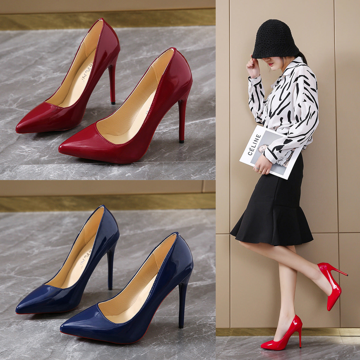 Damen elegante High-Heels mit klassischem spitzem Design R&B