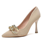 Damen elegante Pumps mit luxuriösem Riemen und spitzem Zehenbereich R&B