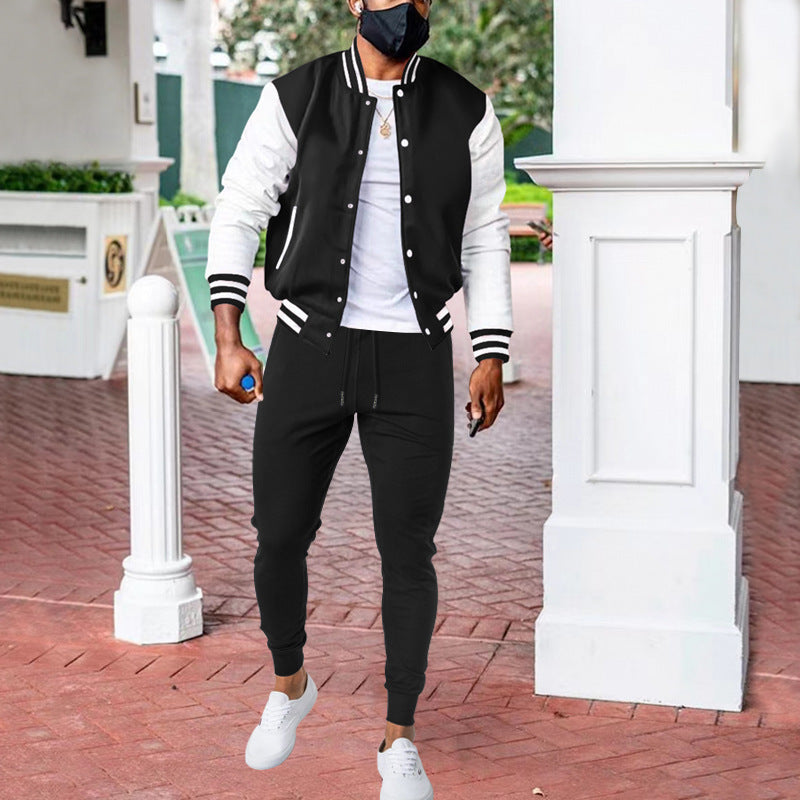 Herren sportliche Collegejacke mit praktischen Taschen und atmungsaktiver Baumwolle R&B