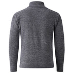 Herren Strickpullover mit hohem Kragen und durchgehendem Knopfverschluss R&B