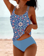 Damen Schwimmanzug mit modischem Druck und verstellbaren Trägern R&B