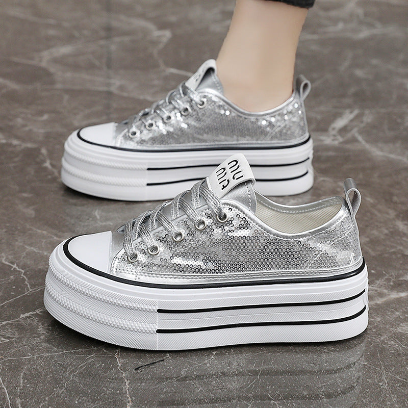 Damen Glitzernde Plateau Sneakers mit komfortablem Design R&B