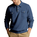 Herren Sweatshirt mit doppelten Brusttaschen und modernem Kragen R&B