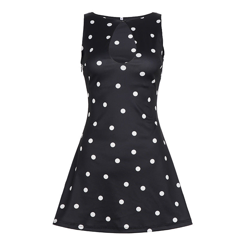 Damen Freizeitkleid mit floralem Punktemuster und elegantem Rückenausschnitt R&B