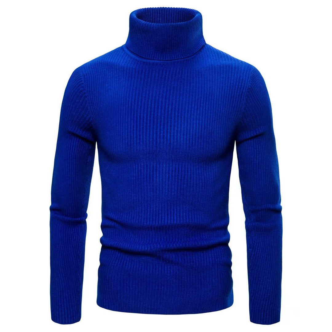 Herren hochwertiger Rollkragenpullover aus feinem Rippstrick R&B