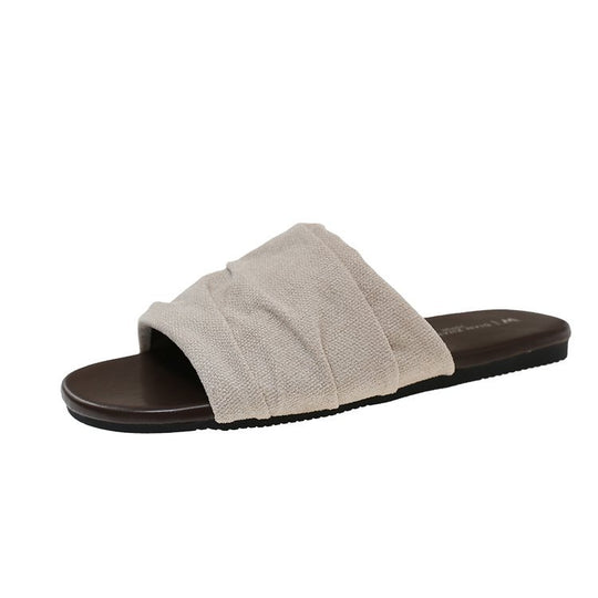 Damen bequeme Mules mit modernen Falten und rutschfester Sohle R&B