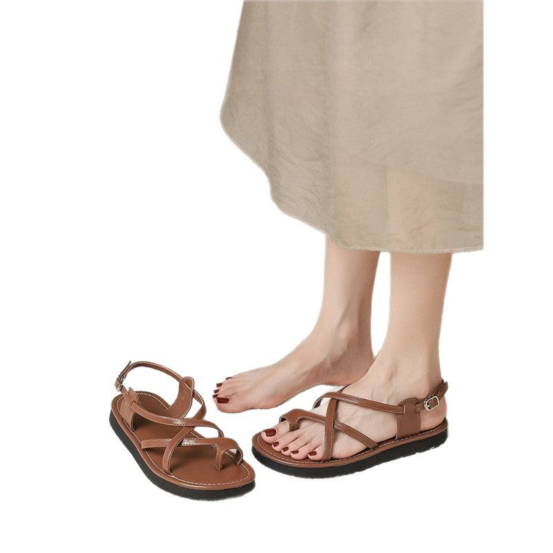 Damen komfortable Zehensandalen mit rutschfester Sohle R&B