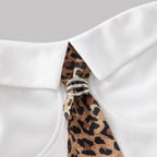 Damen Corsage mit modischem Tiermuster und tailliertem Schnitt R&B