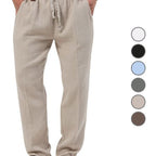 Herren nan lässige Leinen-Relaxhose mit elastischem Tunnelzugbund und praktischen Seitentaschen R&B