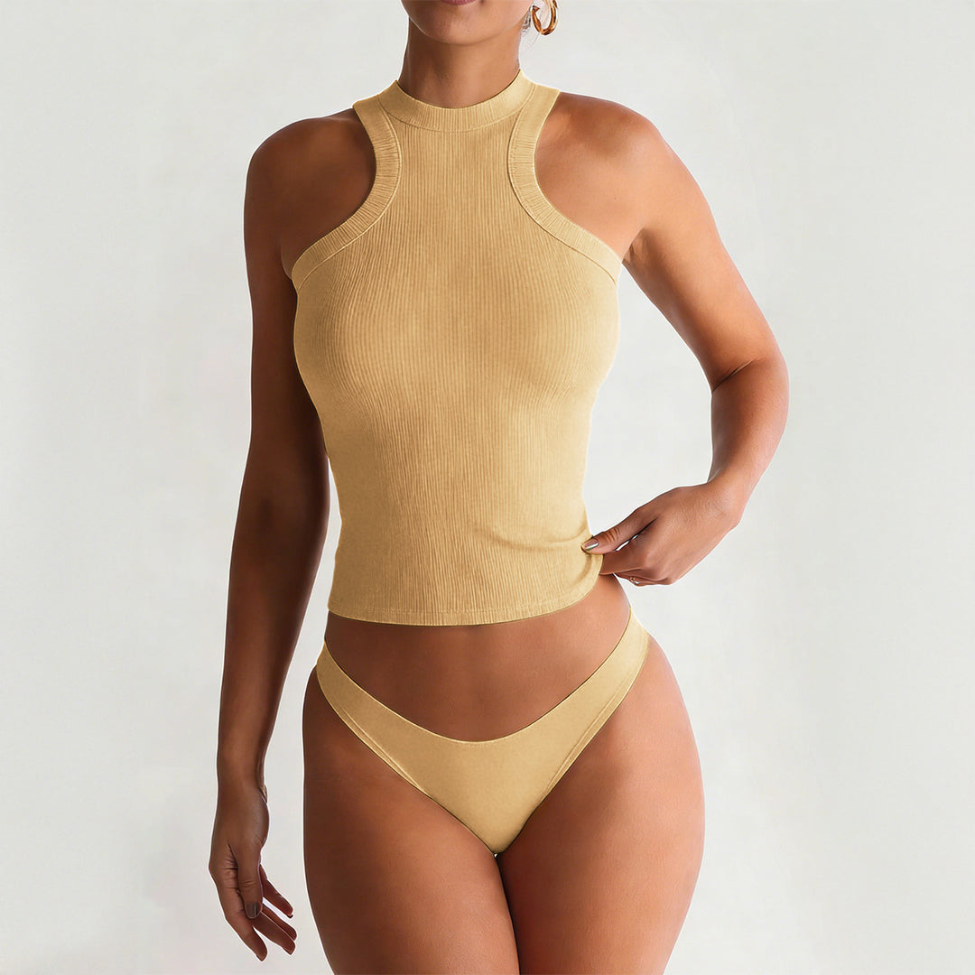 Damen Sportliches Trägershirt aus elastischem Material mit hochwertiger Rippstruktur R&B