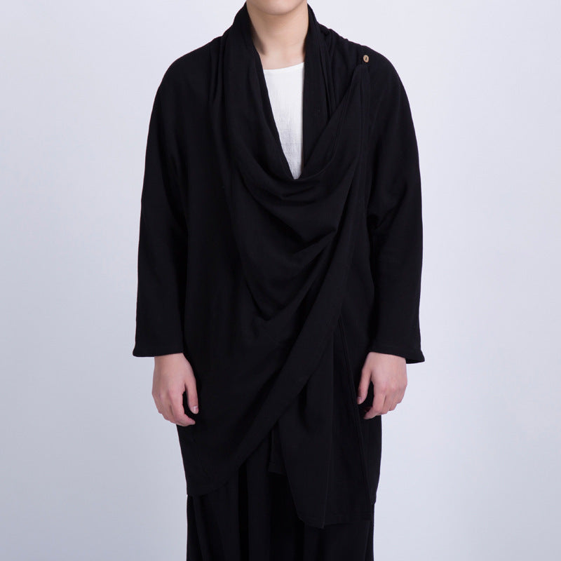 Herren Überwurfjacke mit asymmetrischem Schnitt und dekorativen Details R&B