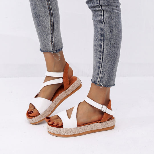 Damen Elegante und komfortable Keil-Sandalen mit verstellbarem Riemen R&B