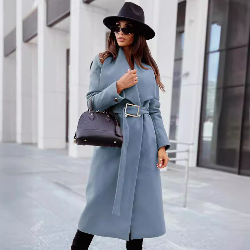 Damen eleganter Trenchcoat mit Gürtel und hochwertiger Verarbeitung R&B
