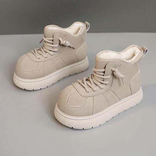 Damen warme hochgeschnittene Sneakers mit kuscheligem Innenfutter R&B