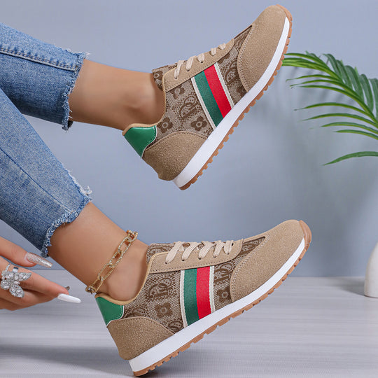 Damen Sportliche Sneaker mit auffälligem Streifen-Design R&B