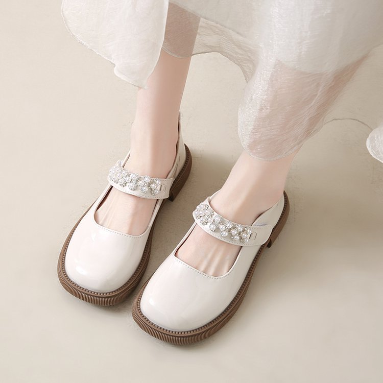 Damen elegante Mary Jane Schuhe mit funkelnder Perlenverzierung R&B