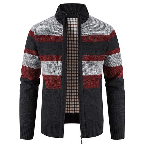 Herren modische Strickjacke mit einem modernen und vielseitigen Karomuster R&B