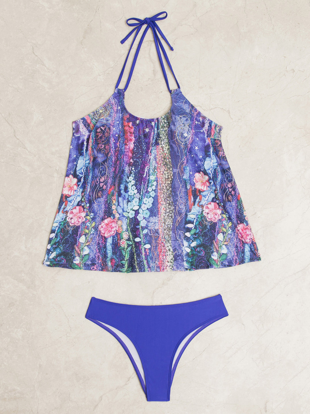 Damen Tankini-Set mit modischem Muster und lässigem Schnitt R&B