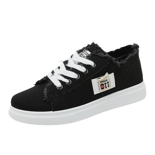 Damen lässige Sneaker mit modischem Used-Look und elastischem Schnürsystem R&B