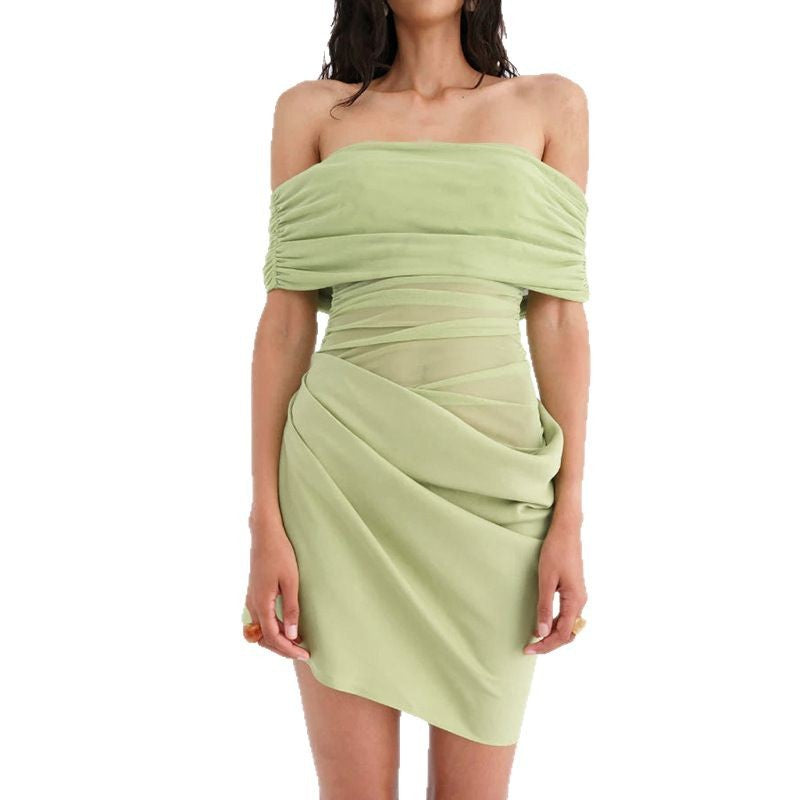 Damen Offshoulder Minikleid mit innovativem Drapierungsdesign R&B