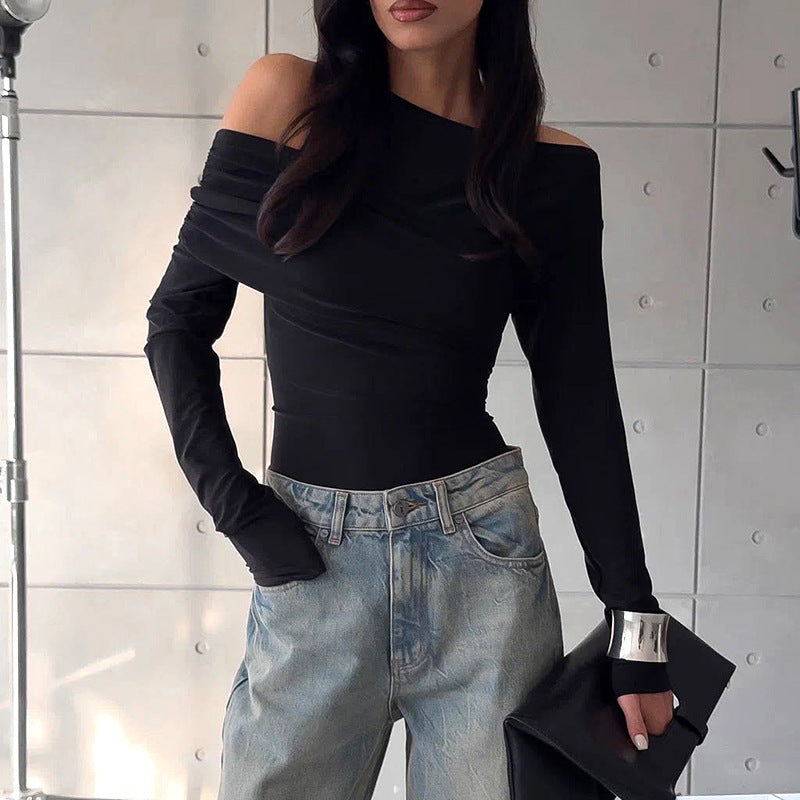 Damen Off-Shoulder Langarmoberteil R&B