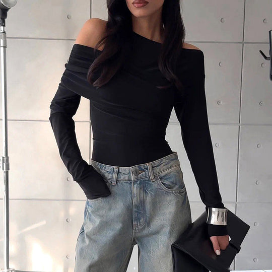 Damen Off-Shoulder Langarmoberteil R&B