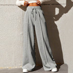 Damen Elegante und bequeme Freizeithose mit elastischem Bund und weitem Bein R&B
