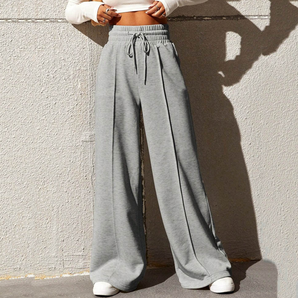 Damen Elegante und bequeme Freizeithose mit elastischem Bund und weitem Bein R&B