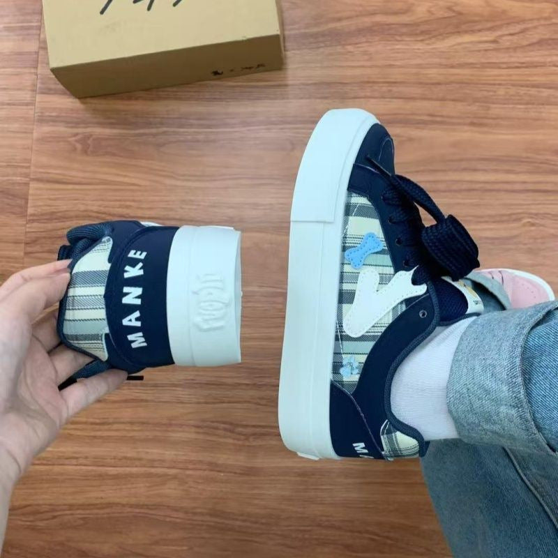 Damen Trendige Sneaker mit Musterdruck und hoher Sohle